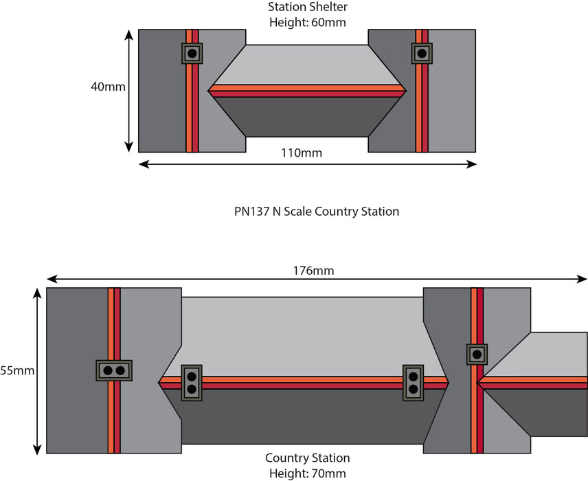 Metcalfe PN137 Country Station Card Kit - N Scale