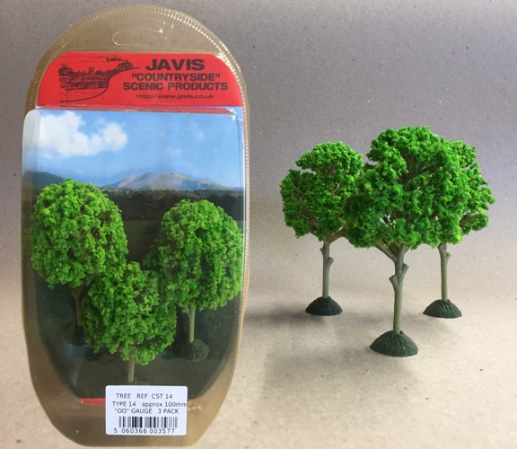Javis CST14 CountrySide Trees x 3 100mm, OO gauge