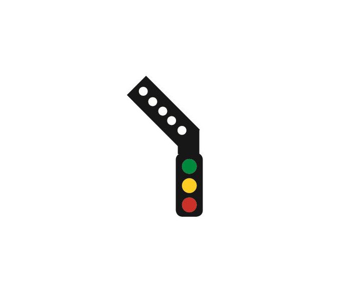Train-Tech SS3L Sensor Signal (LH Feather) - 3 Aspect (DC and DCC compatible) - OO Scale
