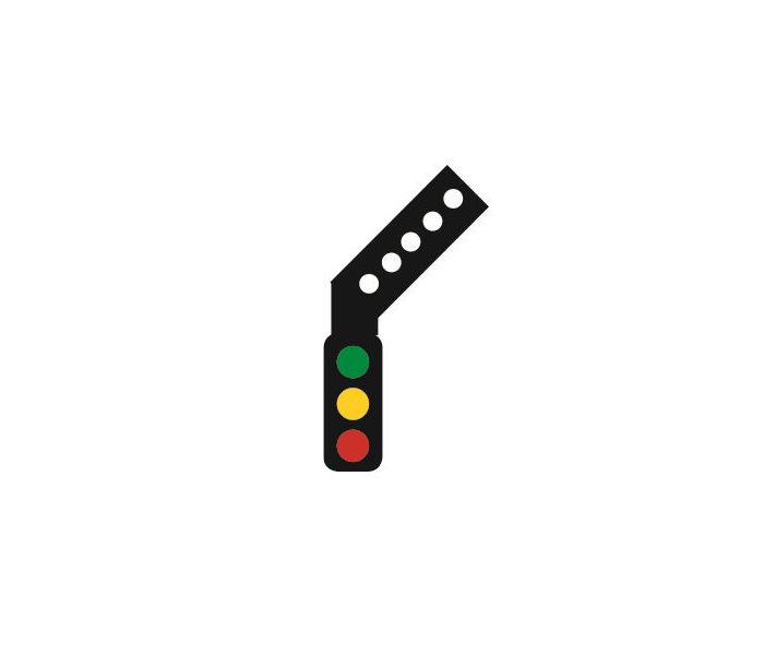 Train-Tech SS3R Sensor Signal (RH Feather) - 3 Aspect (DC and DCC compatible) - OO Scale