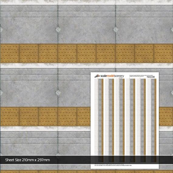 Scale Model Scenery TX212 Platform Coping With Tactile Paving, Pack of 5 Sheets- OO/HO Scale