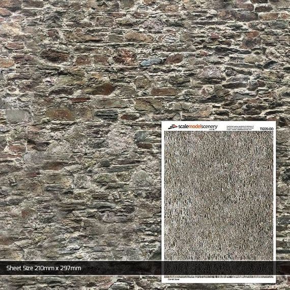 Scale Stone Models Scale Model Scenery TX220 Old Stone Wall, Pack of 5 Sheets- OO/HO Scal ...