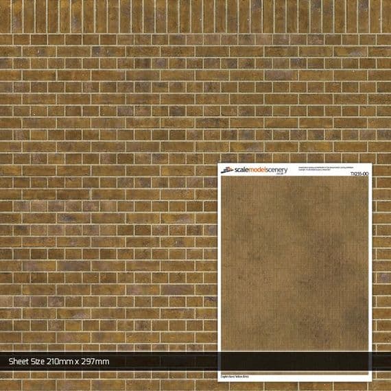 Scale Pattern Brick Scale Model Scenery TX255 English Bond Yellow Brick, Pack of 5 Sheets ...