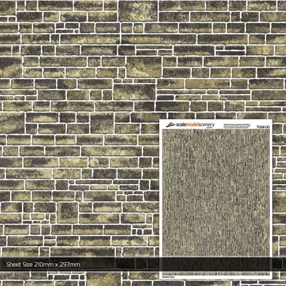 Scale Model Scenery TX268 Yorkshire Stone, Pack of 5 Sheets- OO/HO Scale