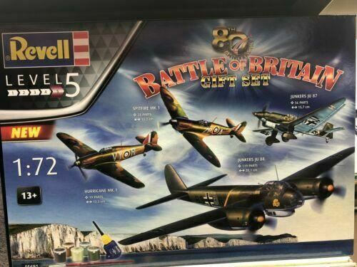 Maquette Avion Bataille D'Angleterre Revell - 4 Avions échelle 1:72 - Spitfire Amélioré, Non Construit, Non Peint - 85e Anniversaire - 5