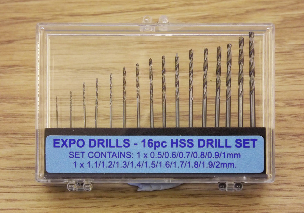 Expo 11516 HSS Drill Set (16 pieces) 0.5mm - 2.0mm