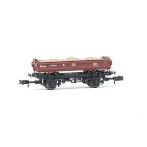 EFE Rail E87515 Mermaid 14 Ton Side Tipping Ballast Wagon Number DB989334 in BR Gulf Red Livery - N Gauge