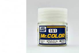 Mr Hobby / Mr Color Nr 151 White Pearl Solvent Based Acrylic Paint - 10ml Jar