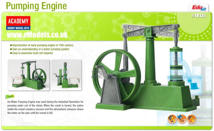 Academy 18131 Water Pumping Engine Snap Together Plastic Model Kit