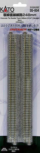 BER Kato 20-004 Concrete Sleeper Double 248mm Straight Track (2) - N Gauge