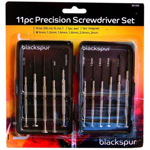 Blackspur SD333 11 Piece Precision Screwdriver Set 1.00mm to 3.00mm - Mixed
