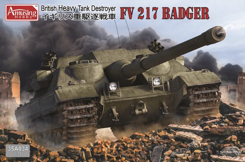 Amusing Hobby 35A034 British Heavy Tank Destroyer FV 217 Badger, 1/35 Scale Model Kit