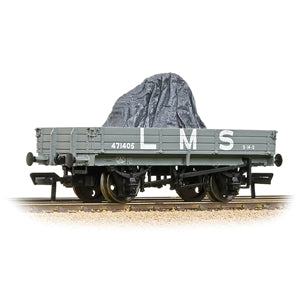 Bachmann 37-937 3 Plank Wagon LMS Grey with Wagon Load - OO Gauge