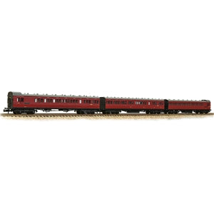 Graham Farish 374-912 60' Birdcage Coach Set (3 Vehicles) in British Railways Crimson - N Gauge