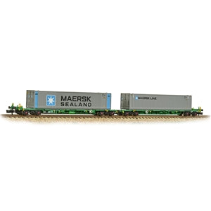 Graham Farish 377-369 Intermodal Bogie Wagons with two 45ft Containers "Maersk Sealand" and "Maersk Line" Branding - N Gauge