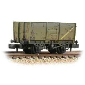 Graham Farish 377-453 16 Ton Slope Sided Mineral Wagon in BR Grey (Weathered) - N Gauge