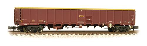 Graham Farish 377-650A MBA Megabox High-Sided Box Wagon (with Buffers) in EWS Livery Weathered - N Gauge