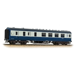 Bachmann 39-462 LMS 57ft Porthole Coach Corridor Brake Second Number M27001M in BR Blue Grey Livery - OO Gauge