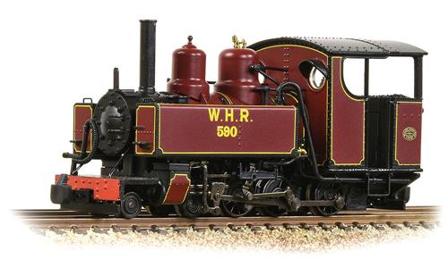 Bachmann 391-031DS Baldwin 10-12-D Tank 590 WHR Lined Maroon (DCC-Sound) - OO9 Scale