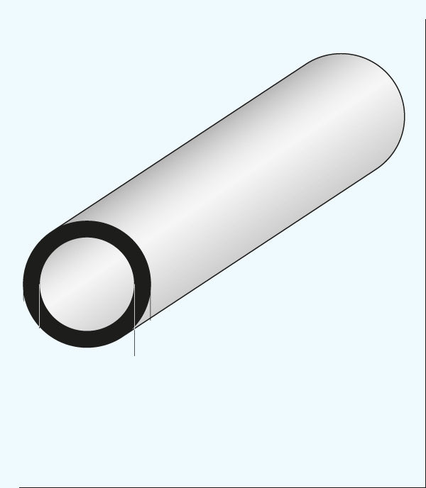 Maquette Round Tube 5.0x6.0mm Super Styrene 1000mm 419-59
