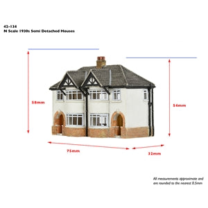 Graham Farish 42-134 1930's Semi Detached Houses, N Scale Model Buildings