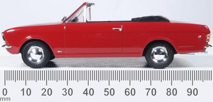 Oxford Diecast 43CCC003 Ford Cortina Crayford Dragon Red- 1:43 Scale (O Gauge)