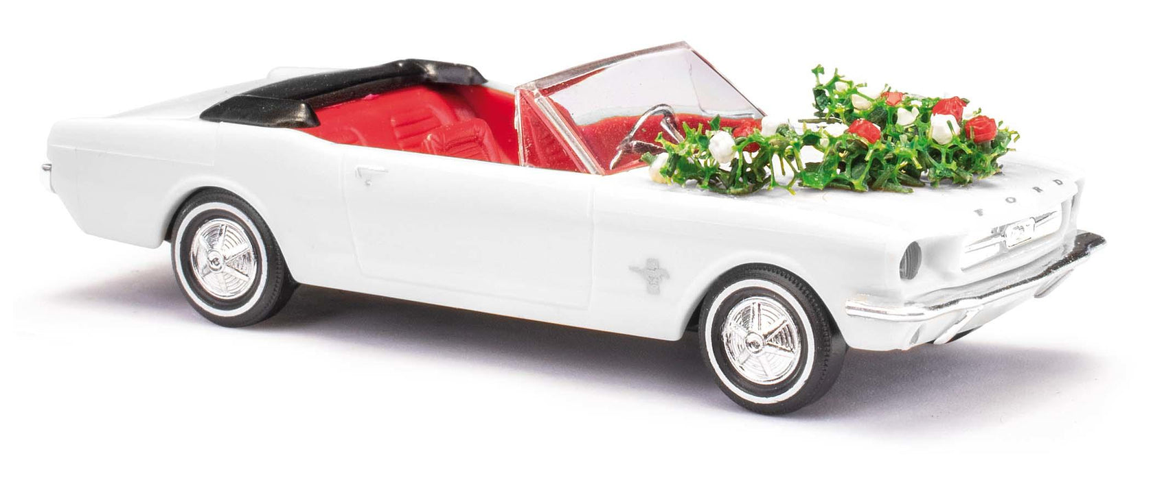 Busch 47527 Ford Mustang '64, White, Wedding Car, 1:87 Scale