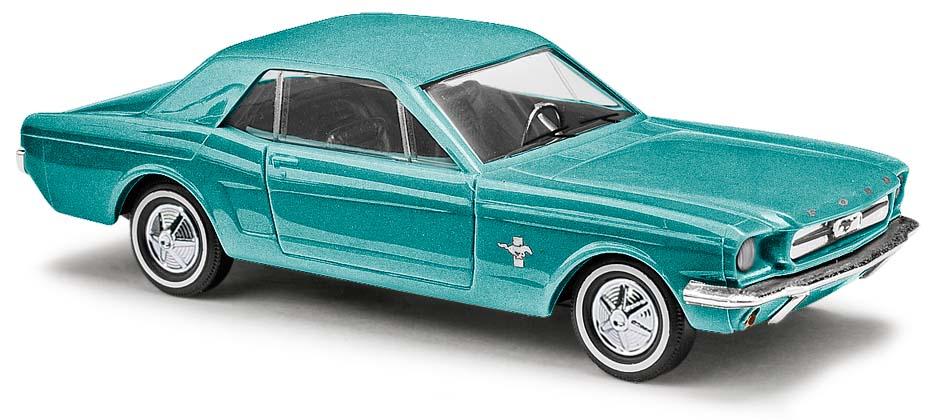 Busch 47562 Ford Mustang '64, Metallic Turquoise, 1:87 Scale