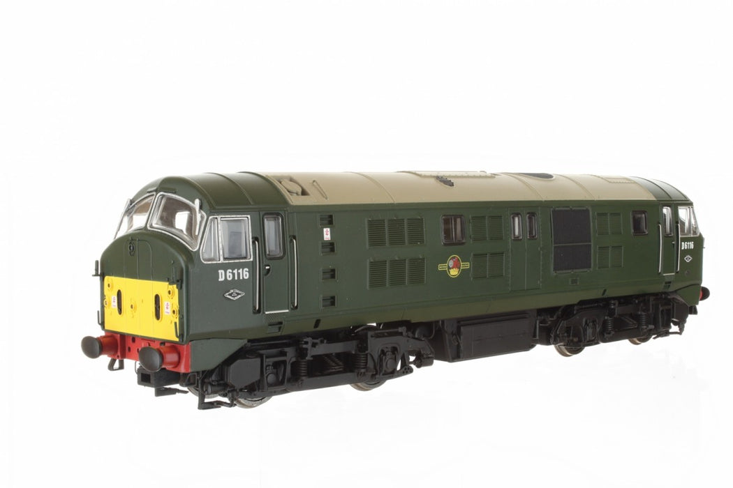 Dapol 4D-025-003 Class 21 D6116 BR Green Livery with Small Yellow Warning Panel and Headcode Discs - OO Gauge