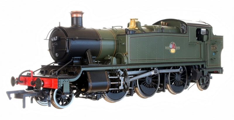 Dapol 4S-041-007 Large Prairie 6167 Steam Locomotive in Lined Green Livery with Late Crest Bunker Steps - OO Gauge