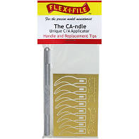 Flexifile 5555 "The CA-ndle" CA Glue Applicator Set & Handle (4 sizes of which there a 2 of each)