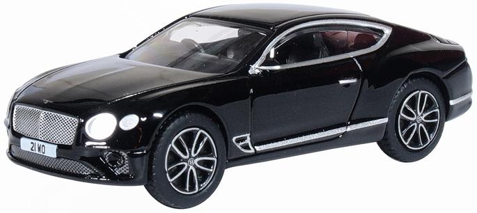 Oxford Diecast 76BCGT003 Bentley Continental GT Onyx Black - 1:76 Scale (OO)