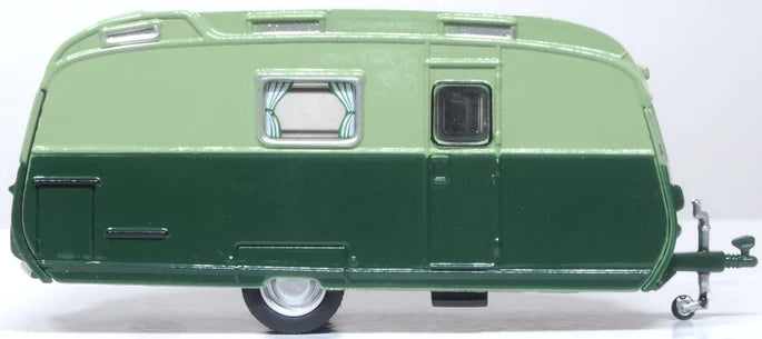Oxford Diecast 76CC003 Carlight Continental Caravan Dark Green/Sage Green - 1:76 Scale OO Scale