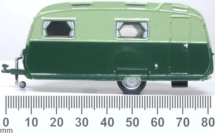 Oxford Diecast 76CC003 Carlight Continental Caravan Dark Green/Sage Green - 1:76 Scale OO Scale