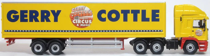 Oxford Diecast 76EC004 ERF EC Box Trailer Gerry Cottles Circus, 1:76 Scale, OO Scale