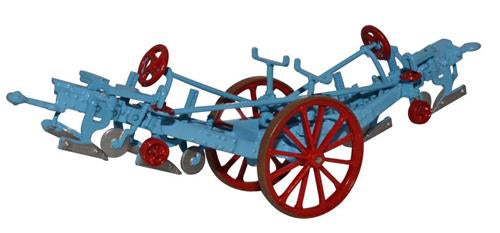 Oxford Diecast 76PL001 Fowler Plough Blue / Red - 1:76 (OO) Scale