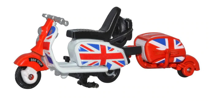 Oxford Diecast 76SC002 Scooter & Mod Pod Union Jack - OO Scale
