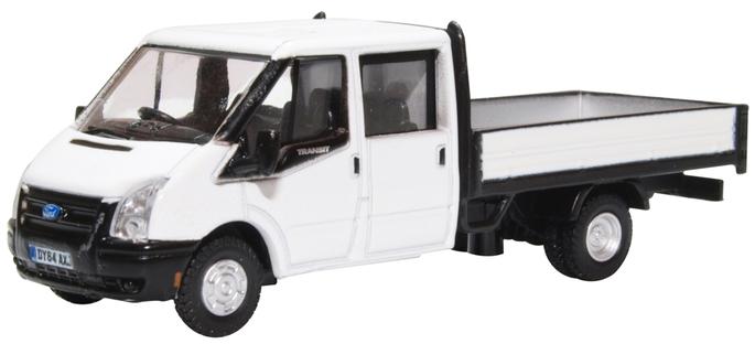Oxford Diecast 76TPU005 Ford Transit Dropside White - 1:76 Scale