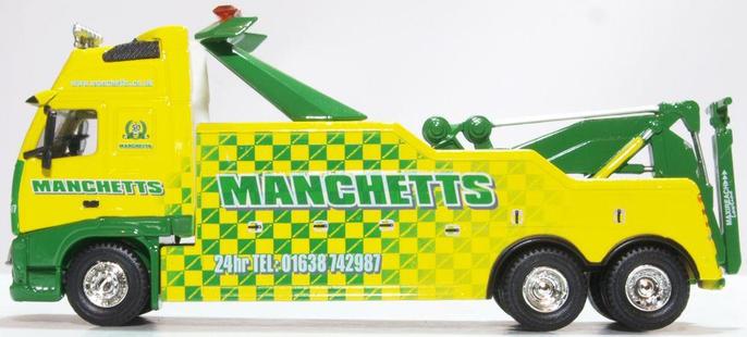 Oxford Diecast Huaulage 76VOL08REC Volvo FH Boniface Recovery Truck branded "Manchetts" - 1:76 Scale