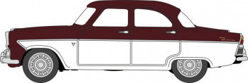 Oxford Diecast 76FZ002 Ford Zodiac Mkll Imperial Marooon/Ermine White - 1:76 Scale (OO)
