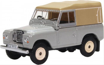 Oxford Diecast 76LR3S003 Land Rover Series III Canvas Mid Grey, 1:76 Scale, OO Gauge