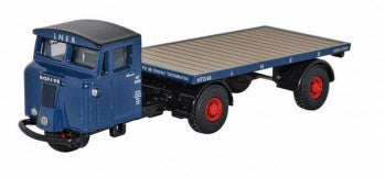 Oxford Diecast 76MH020 Scammell Mechanical Horse Flatbed with "LNER" Branding - 1:76 (OO) Scale
