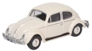 Oxford Diecast 76VWB008 VW Beetle Lotus White