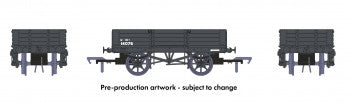Copy of Rapido Trains 925008 GWR 4 Plank Wagon Nr W14076 BR Grey (BR Lettering) - OO Gauge