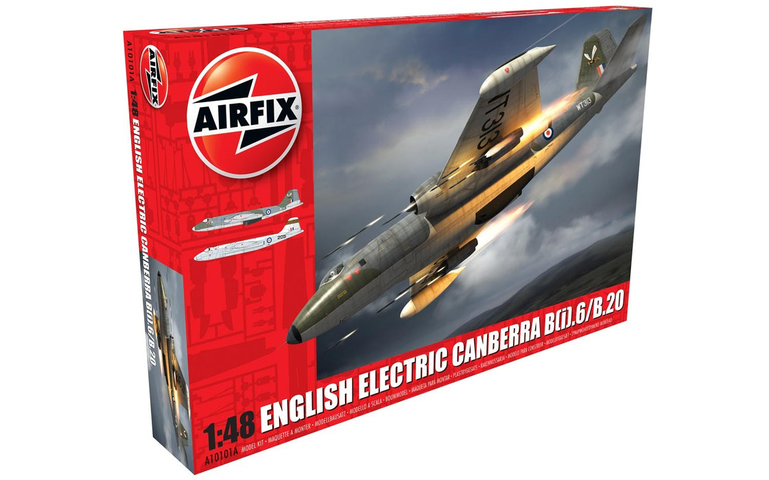 Airfix A10101A English Electric Canberra B / 6.20 Plastic Kit (1:48 Scale) - Paint and Glue not Included