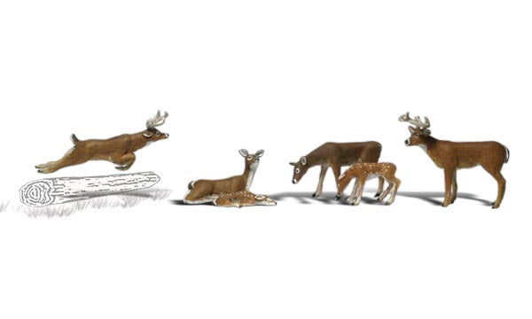 Scenic Accents A1884 Deer (4 Adults /  2 Fawns) - OO / HO Scale