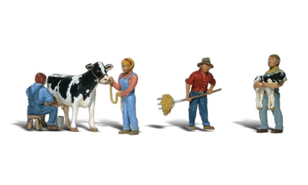 Scenic Accents A1887 Dairy Farmers (4 Adults, Cow and Calf) - OO / HO Scale