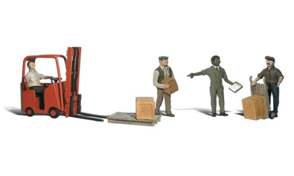 Woodland Scenics A2192 Workers With Forklift - N Scale