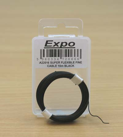 Expo A22016 Super Flexible Fine Cable - Black (5 Strand 0.1mm diameter)  - 10m Pack