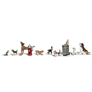 Scenic Accents A2725 Dogs and Cats Figure Set - O (1:48) Scale